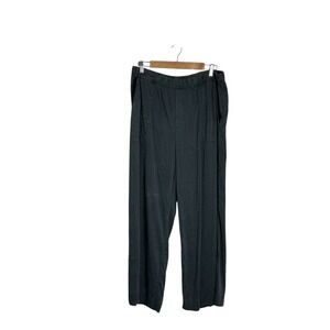 Soft Surroundings Women's Large Charcoal Gray Pull On Wide Leg Pants Relaxed Fit